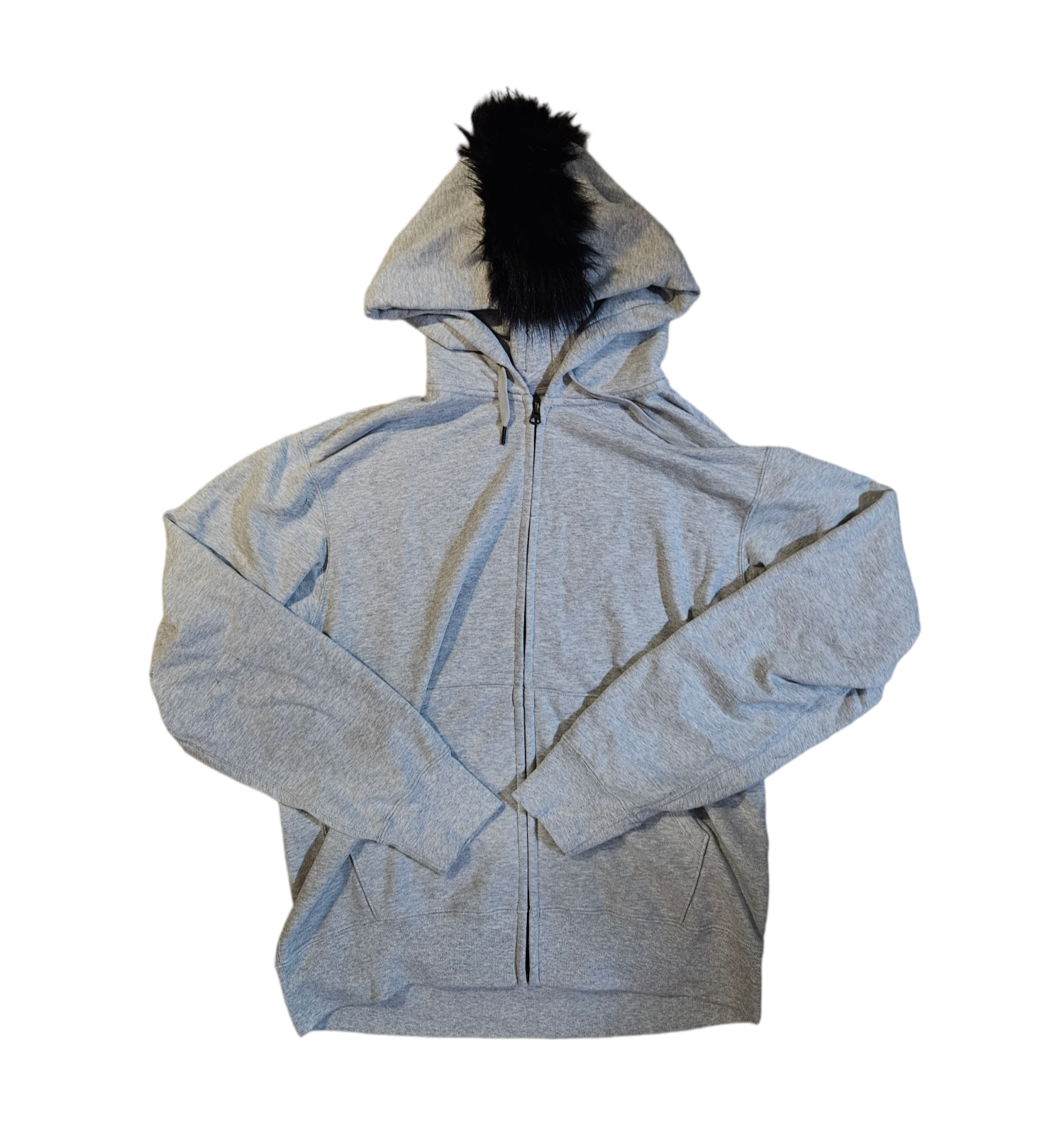 ★HOODHOOD★ I hood U hood gray DESTROYED N4ND THUNDER LOGO PIGMENT HOOD ZIP UP – ALAND USA