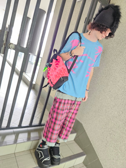 Purple pierced baggy shorts