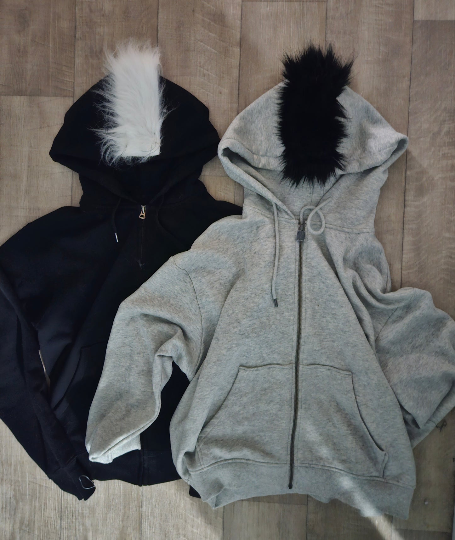 Fluffy discount hoodie grey