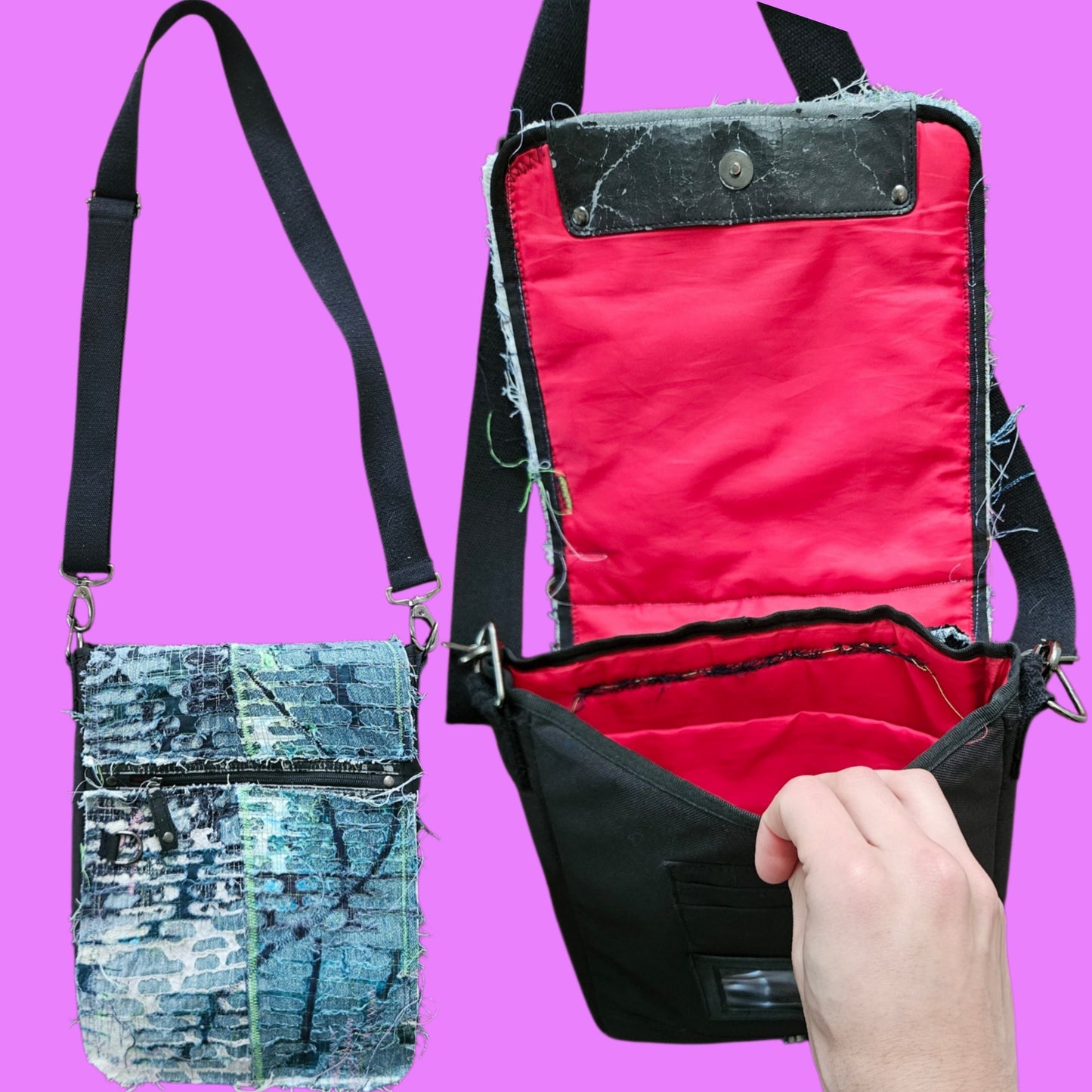 Boro messenger bag (blueberry)