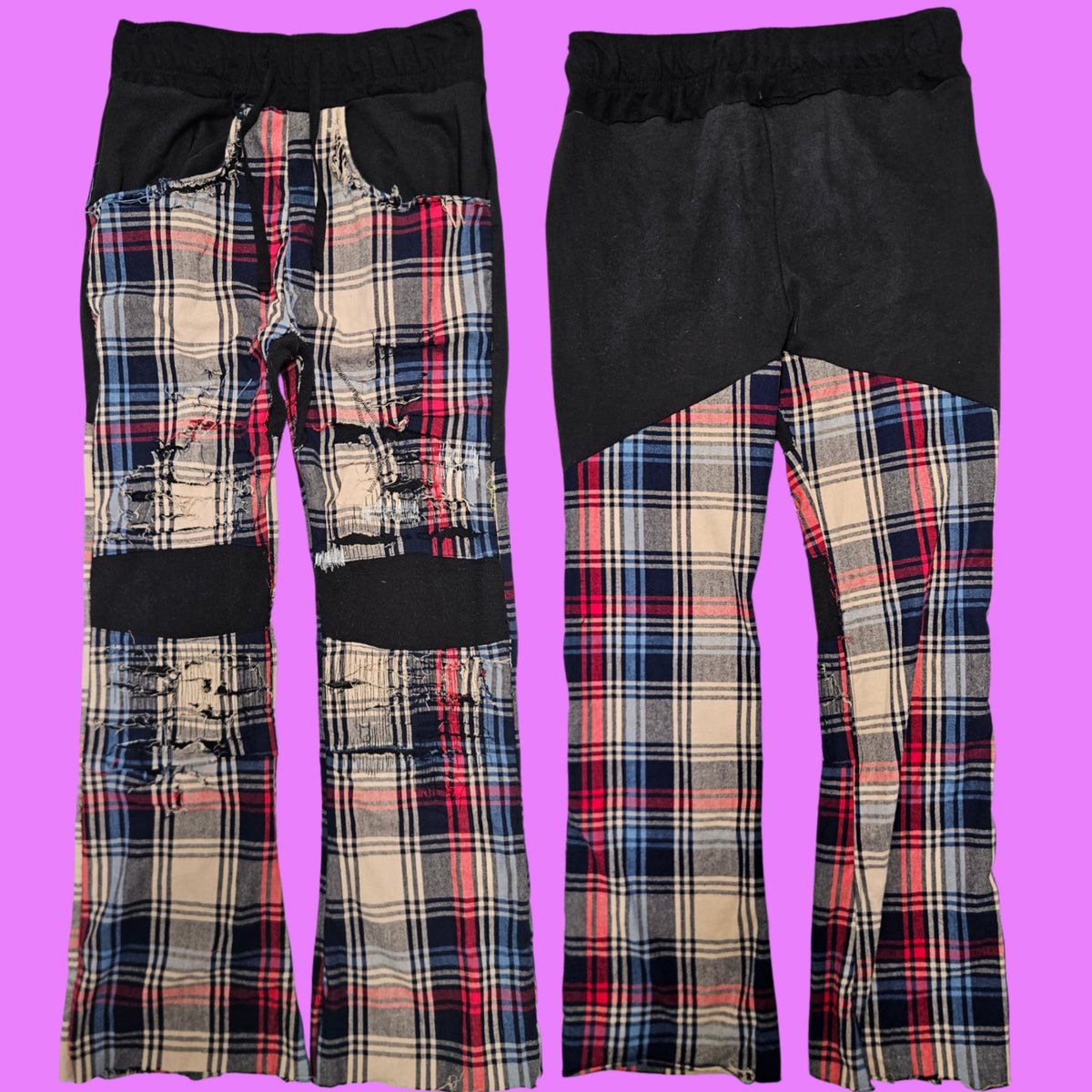 Torn hybrid plaids.